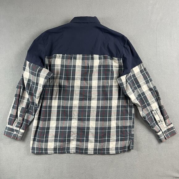 Wrangler ATG Shirt Mens Extra Large Blue Plaid Button Up Outdoor Hiking Pockets - Picture 7 of 9